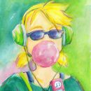 9" x 12", $325 framed ($300 unframed) Bubblegum Pop